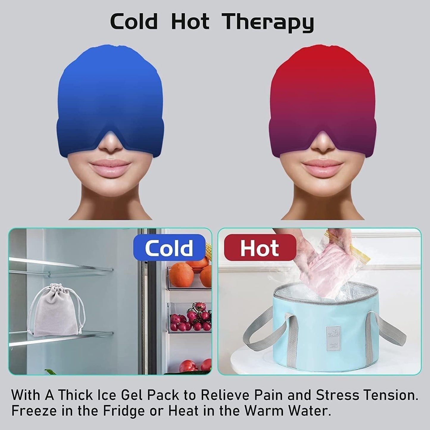 Migraine Relief Cap Headache Relief Cap Hot & Cold Therapy.